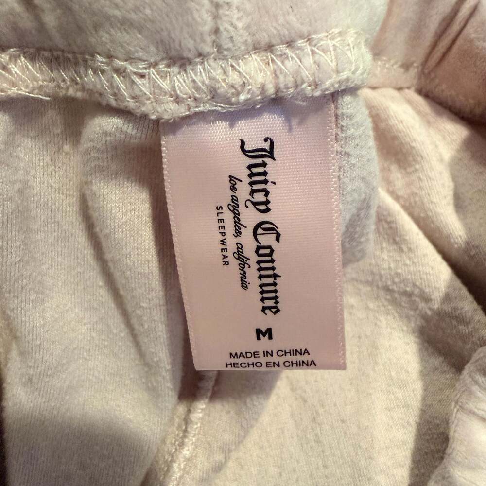 Juicy Couture Women's Pink Velour 2-Piece Sleepwear Set Rhinestone Bling Logo Si - Picture 9 of 10